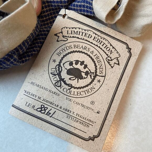 Boyds Bears Limited Edition Mohair Bear Kelsey & Arby Tugalong #8861 - Picture 11 of 13